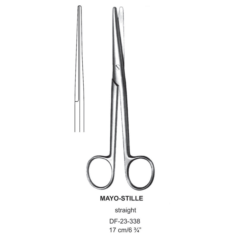 Mayo-Stille Operating Scissor, Straight, Blunt-Blunt, 17cm  (DF-23-338) by Dr. Frigz