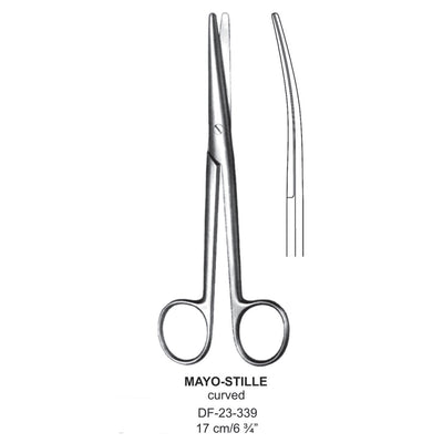 Mayo-Stille Operating Scissor, Curved, Blunt-Blunt, 17cm  (DF-23-339) by Dr. Frigz