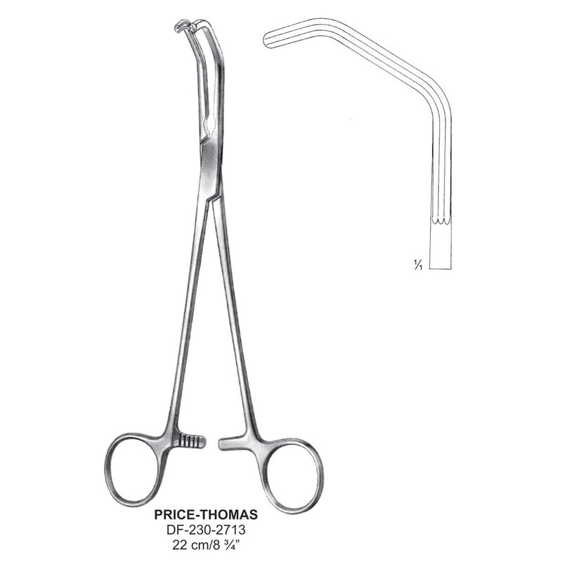 Price-Thomas Bronchus Clamps, 22cm  (DF-230-2713) by Dr. Frigz