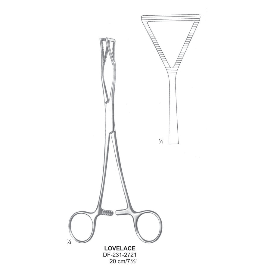 Lovelace Lung Grasping Forceps, Straight, 20cm  (DF-231-2721) by Dr. Frigz