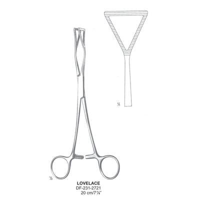 Lovelace Lung Grasping Forceps, Straight, 20cm  (DF-231-2721) by Dr. Frigz