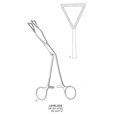 Lovelace Lung Grasping Forceps, Curved, 20cm  (DF-231-2722)