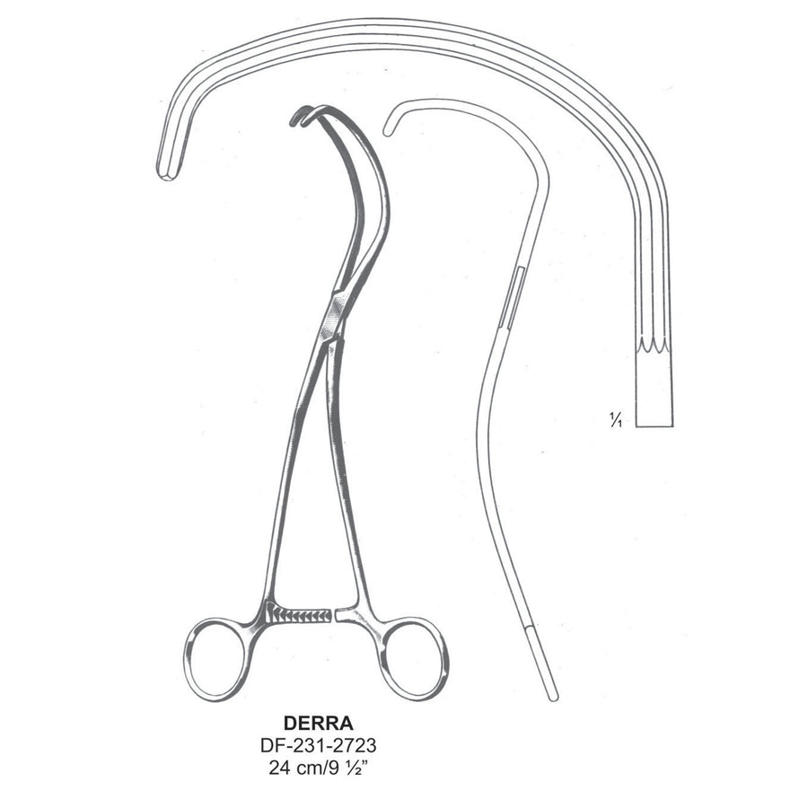 Derra Blood Vessel Clamps, 24cm  (DF-231-2723) by Dr. Frigz