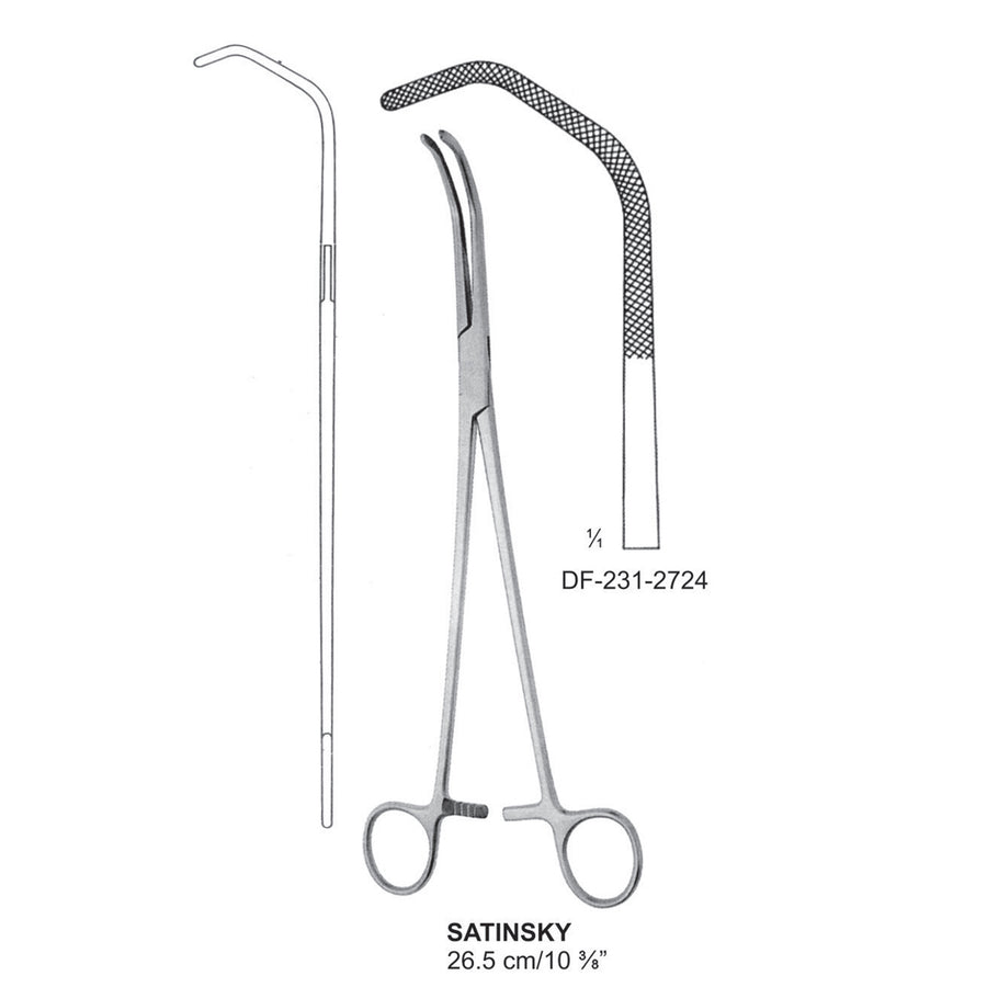 Satinsky Blood Vessel Clamps, Straight Legs, 26.5cm  (DF-231-2724) by Dr. Frigz