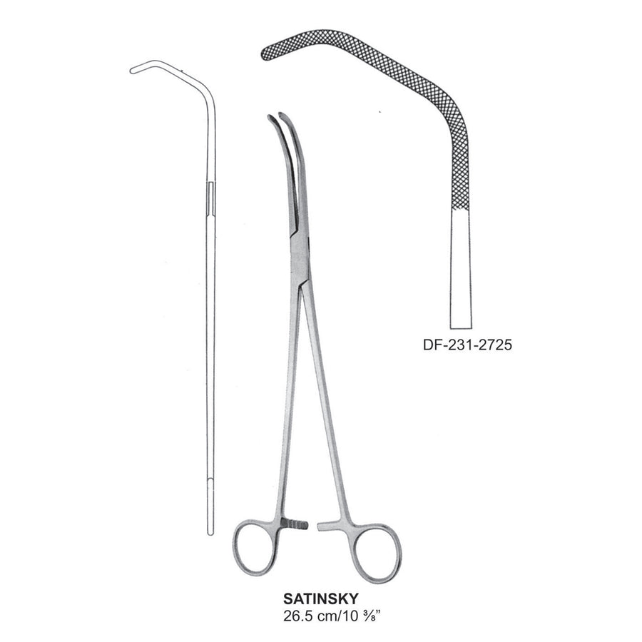 Satinsky Blood Vessel Clamps, Straight Legs, 26.5cm  (DF-231-2725) by Dr. Frigz
