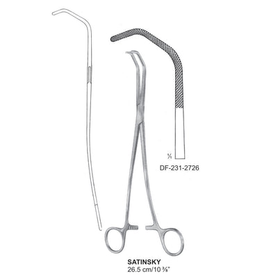 Satinsky Blood Vessel Clamps, Curved Legs, 26.5cm  (DF-231-2726)