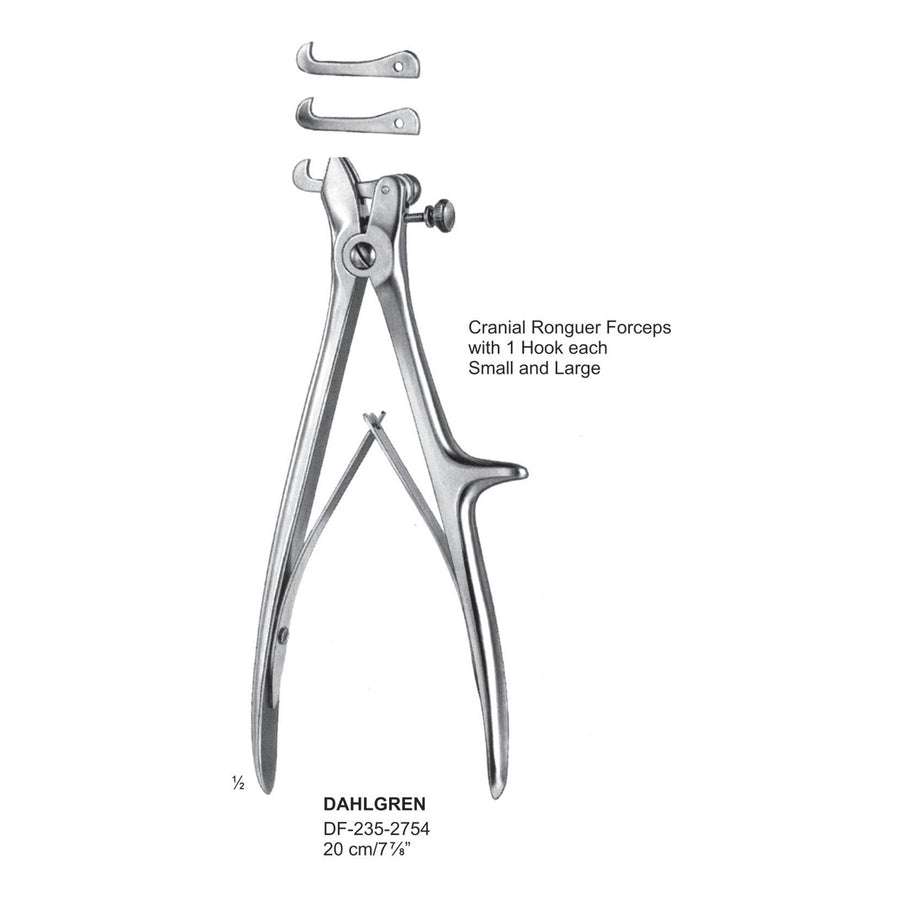 Dahlgren Cranial Rongeur Forceps, With One Hook Each Small & Large, 20Cm  (Df-235-2754) by Raymed