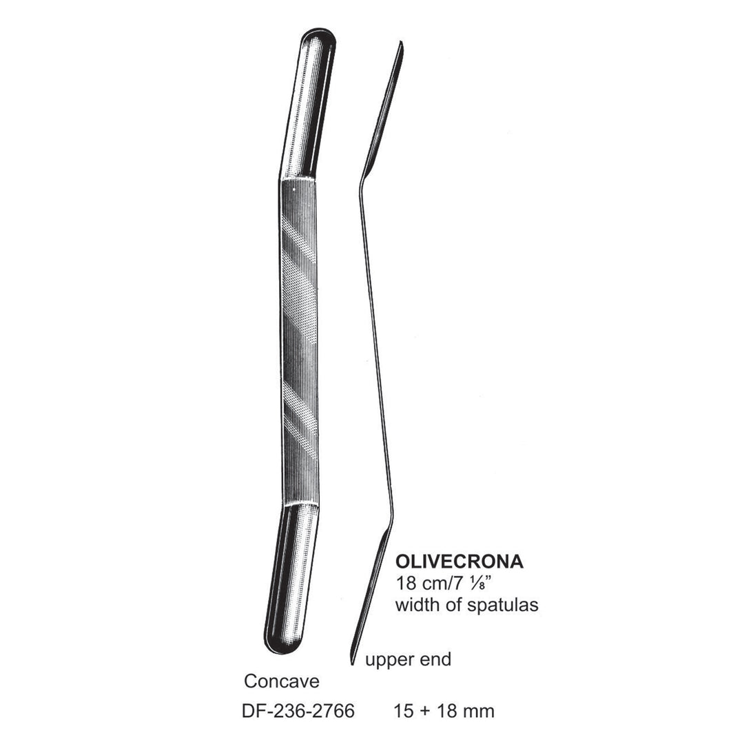 Olivecrona Brain Spatulas, 15+18mm , Upper End, Concave, 18cm (DF-236-2766) by Dr. Frigz