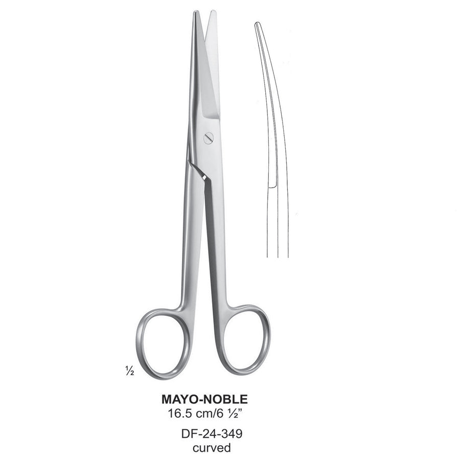 Mayo-Noble Operating Scissor, Curved, Blunt-Blunt, 16.5cm  (DF-24-349) by Dr. Frigz