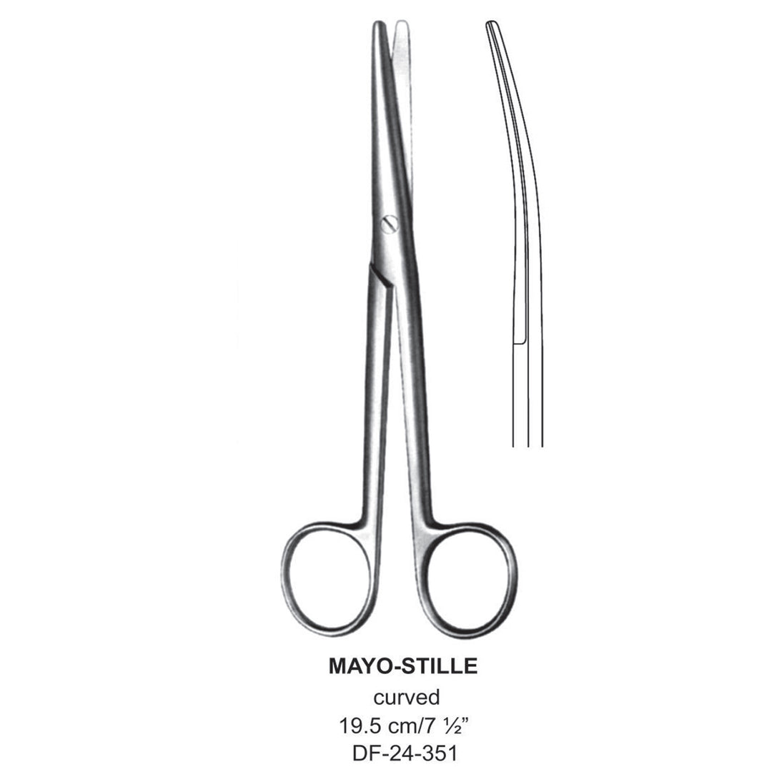 Mayo-Stille Operating Scissor, Curved, Blunt-Blunt, 19.5cm  (DF-24-351) by Dr. Frigz