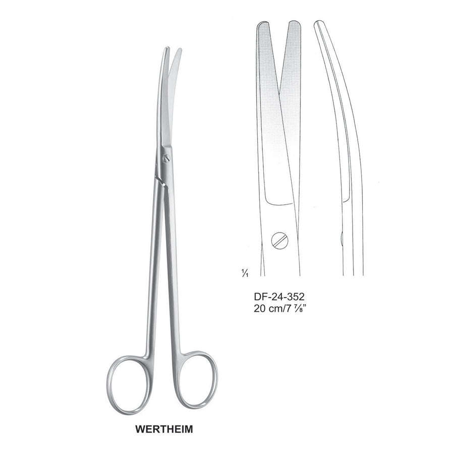 Wertheim Operating Scissor, Curved, Blunt-Blunt, 20cm  (DF-24-352) by Dr. Frigz