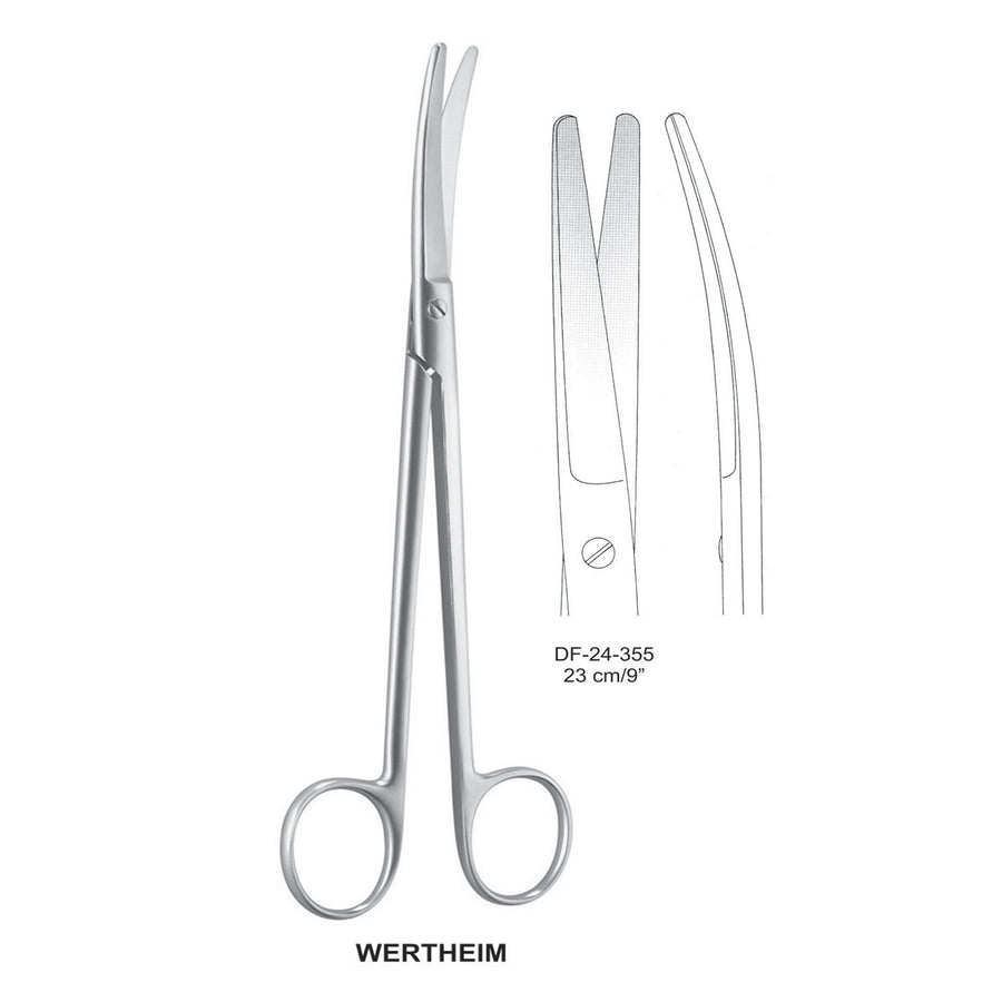 Wertheim Operating Scissor, Curved, Blunt-Blunt, 23cm  (DF-24-355) by Dr. Frigz