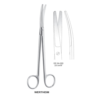 Wertheim Operating Scissor, Curved, Blunt-Blunt, 23cm  (DF-24-355)