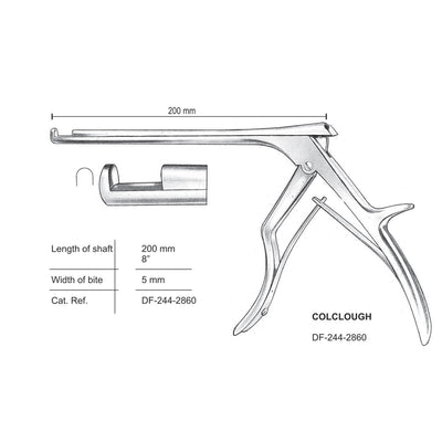 Colclough Laminectomy Punches, Heavy Pattern, Working Length 20Cm, Cutting Upward, Width Of Bite 5mm (DF-244-2860)