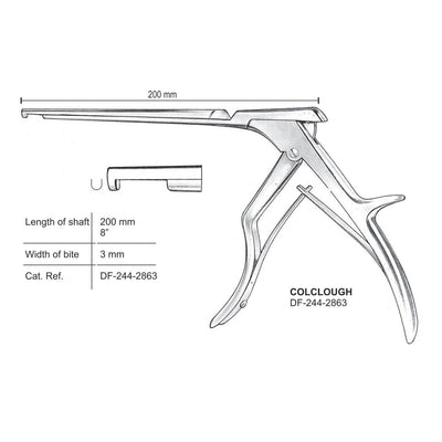 Colclough Laminectomy Punches, Heavy Pattern, Working Length 20Cm, Cutting Downward, Width Of Bite 3mm (DF-244-2863)