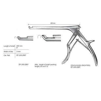 Colclough (Richter) Laminectomy Punches, Heavy Pattern, Working Length 20cm, Cutting 40Â—¦ Upward, Width Of Bite 3mm (DF-245-2867)