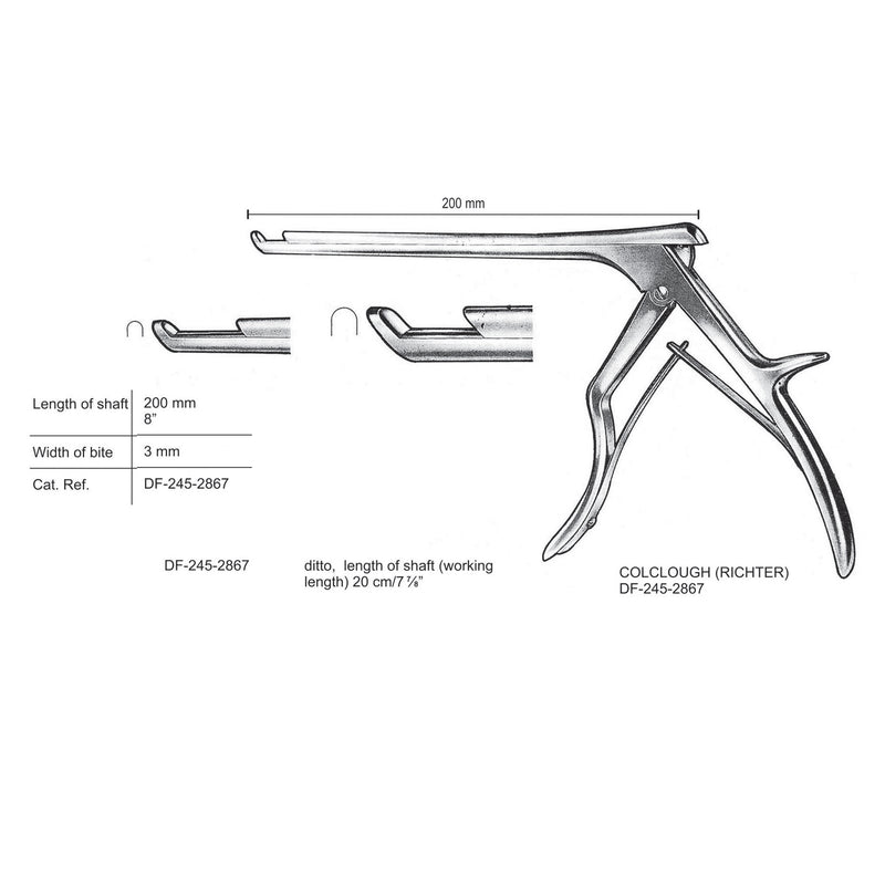 Colclough (Richter) Laminectomy Punches, Heavy Pattern, Working Length 20Cm, Cutting 40◦ Upward, Width Of Bite 3mm (DF-245-2867) by Dr. Frigz