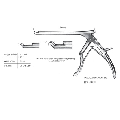 Colclough (Richter) Laminectomy Punches, Heavy Pattern, Working Length 20cm, Cutting 40Â—¦ Upward, Width Of Bite 5mm (DF-245-2868)