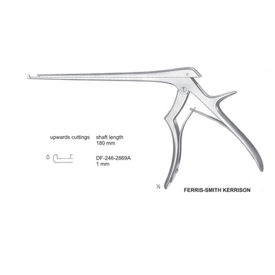 Ferris Smith Kerrison Laminectomy Punches 1mm , Shaft Length 180mm , Upward (DF-246-2869A) by Dr. Frigz