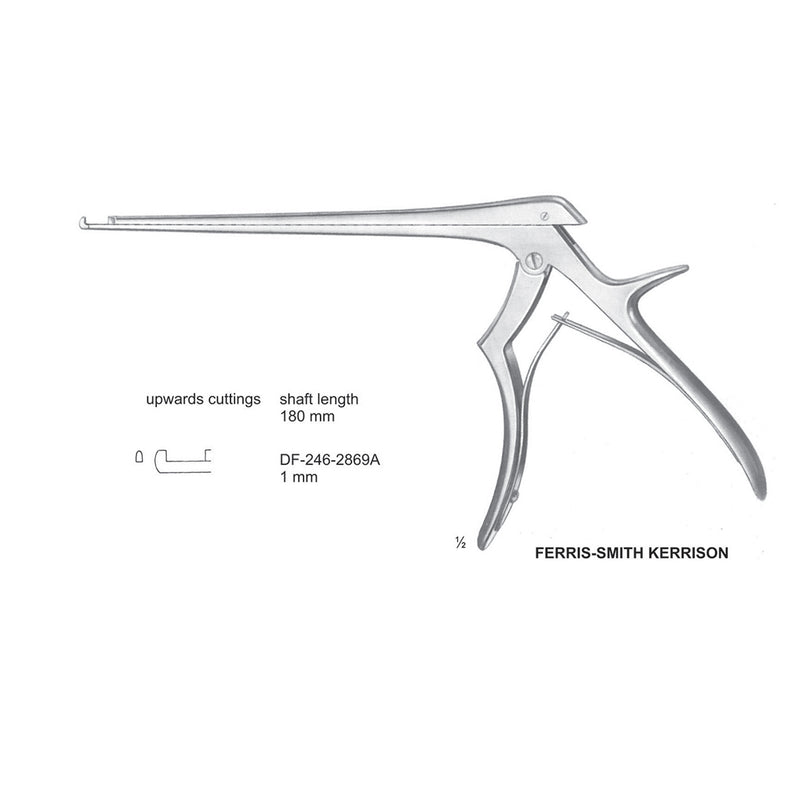 Ferris Smith Kerrison Laminectomy Punches 1mm , Shaft Length 180mm , Upward (DF-246-2869A) by Dr. Frigz