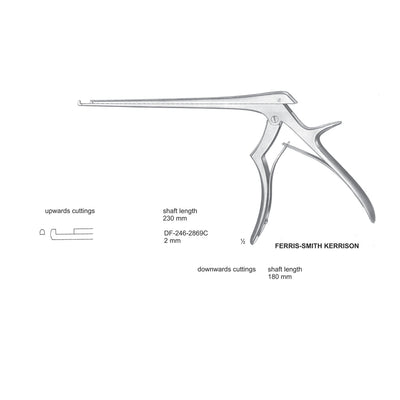 Ferris Smith Kerrison Laminectomy Punches 2mm , Shaft Length 230mm , Upward (DF-246-2869C) by Dr. Frigz