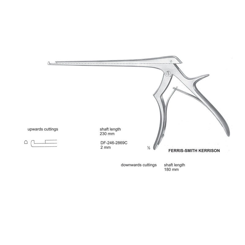 Ferris Smith Kerrison Laminectomy Punches 2mm , Shaft Length 230mm , Upward (DF-246-2869C) by Dr. Frigz