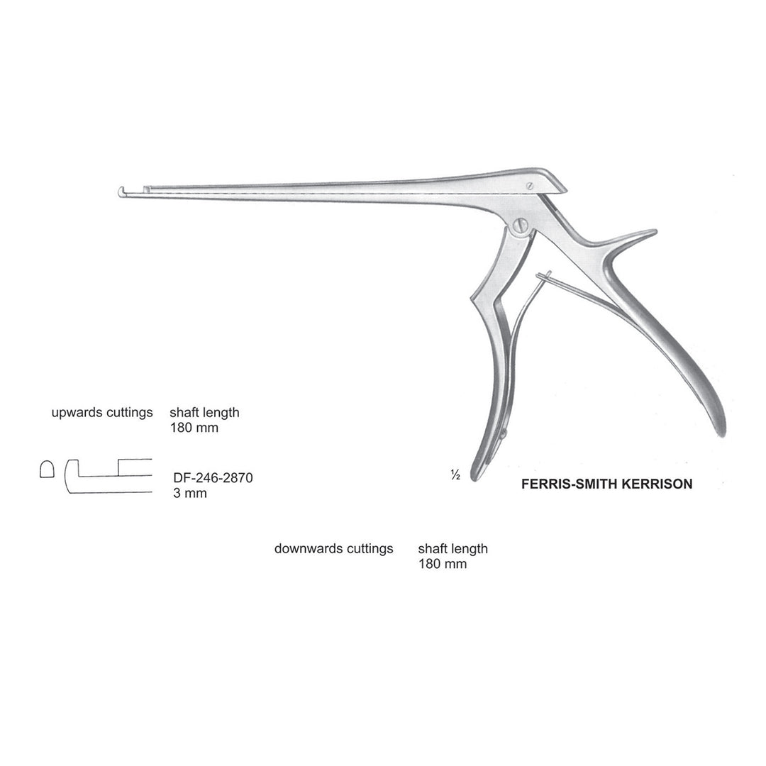 Ferris Smith Kerrison Laminectomy Punches 4mm , Shaft Length 180mm , Upward (DF-246-2870A) by Dr. Frigz