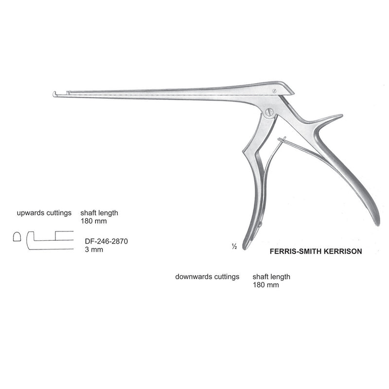 Ferris Smith Kerrison Laminectomy Punches 3mm , Shaft Length 180mm , Upward (DF-246-2870) by Dr. Frigz