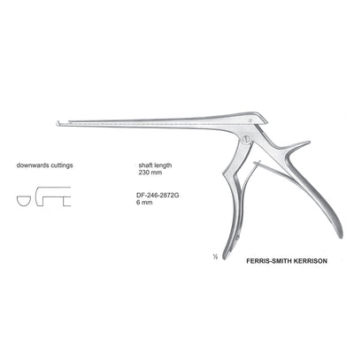 Ferris Smith Kerrison Laminectomy Punches 6mm , Shaft Length 230mm , Downward (DF-246-2872G) by Dr. Frigz