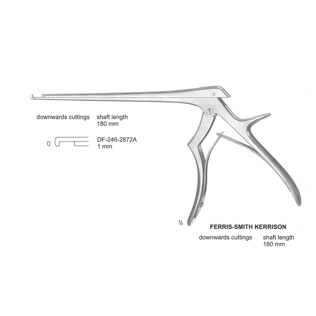 Ferris Smith Kerrison Laminectomy Punches 2mm , Shaft Length 180mm , Downward (DF-246-2872) by Dr. Frigz