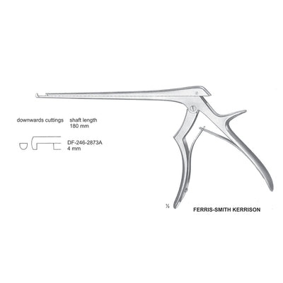 Ferris Smith Kerrison Laminectomy Punches 4mm , Shaft Length 180mm , Downward (DF-246-2873A) by Dr. Frigz