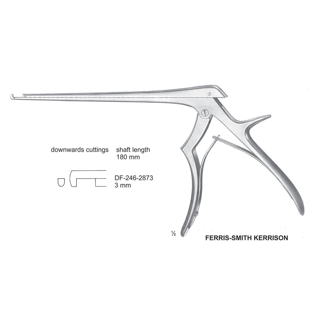 Ferris Smith Kerrison Laminectomy Punches 3mm , Shaft Length 180mm , Downward (DF-246-2873) by Dr. Frigz