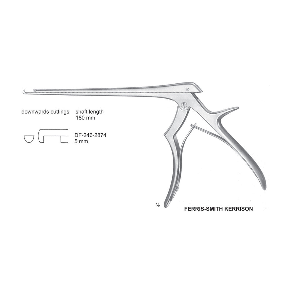 Ferris Smith Kerrison Laminectomy Punches 5mm , Shaft Length 180mm , Downward (DF-246-2874) by Dr. Frigz