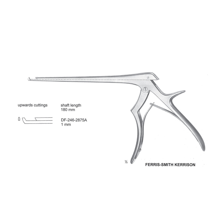 Ferris Smith Kerrison Laminectomy Punches 1mm , Shaft Length 180mm , Upward, Angled (DF-246-2875A) by Dr. Frigz