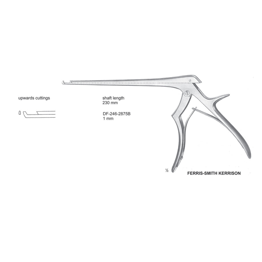 Ferris Smith Kerrison Laminectomy Punches 1mm , Shaft Length 230mm , Upward, Angled (DF-246-2875B) by Dr. Frigz