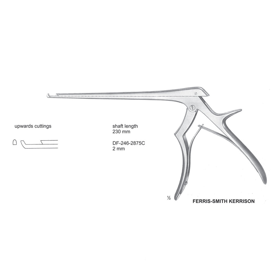 Ferris Smith Kerrison Laminectomy Punches 2mm , Shaft Length 230mm , Upward, Angled (DF-246-2875C) by Dr. Frigz