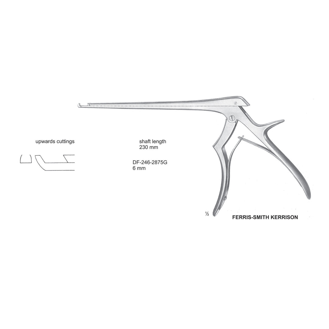 Ferris Smith Kerrison Laminectomy Punches 6mm , Shaft Length 230mm , Upward, Angled (DF-246-2875G) by Dr. Frigz