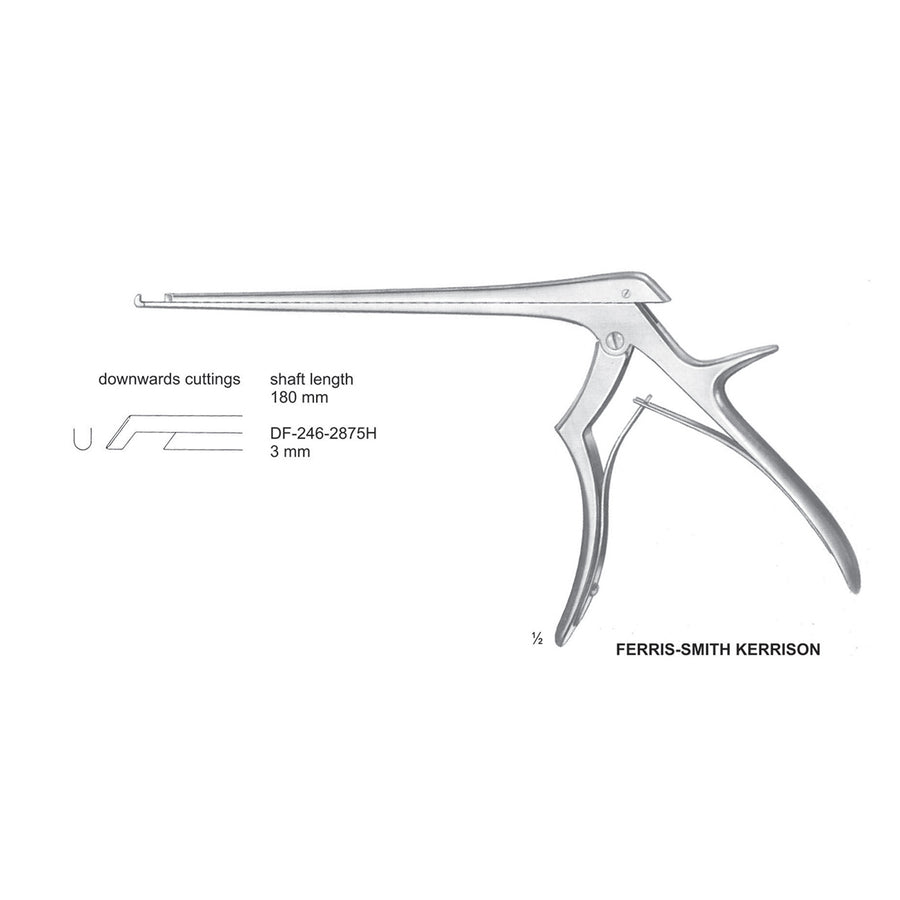 Ferris Smith Kerrison Laminectomy Punches 3mm , Shaft Length 180mm , Downward, Angled (DF-246-2875H) by Dr. Frigz