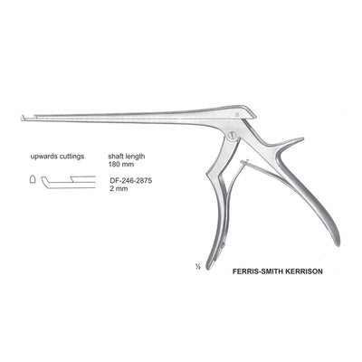 Ferris Smith Kerrison Laminectomy Punches 2mm , Shaft Length 180mm , Upward, Angled (DF-246-2875) by Dr. Frigz