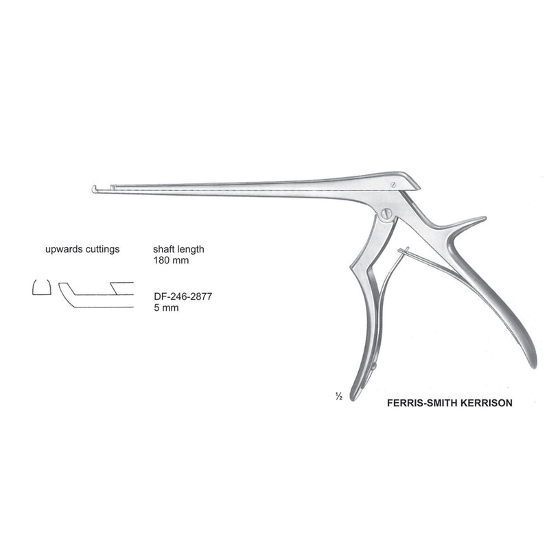 Ferris Smith Kerrison Laminectomy Punches 5mm , Shaft Length 180mm , Upward, Angled (DF-246-2877) by Dr. Frigz