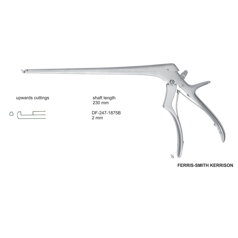 Ferris Smith Kerrison Laminectomy Punches 2mm , Shaft Length 230mm , Upward; Open Up (DF-247-1875B) by Dr. Frigz