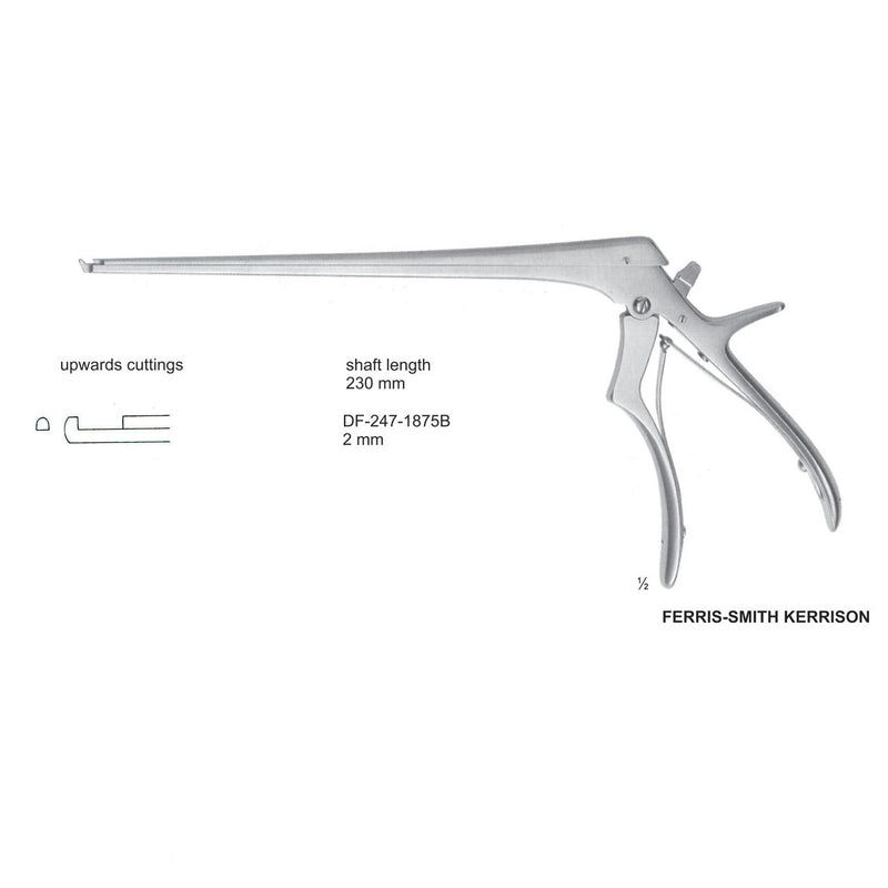 Ferris Smith Kerrison Laminectomy Punches 2mm , Shaft Length 230mm , Upward; Open Up (DF-247-1875B) by Dr. Frigz