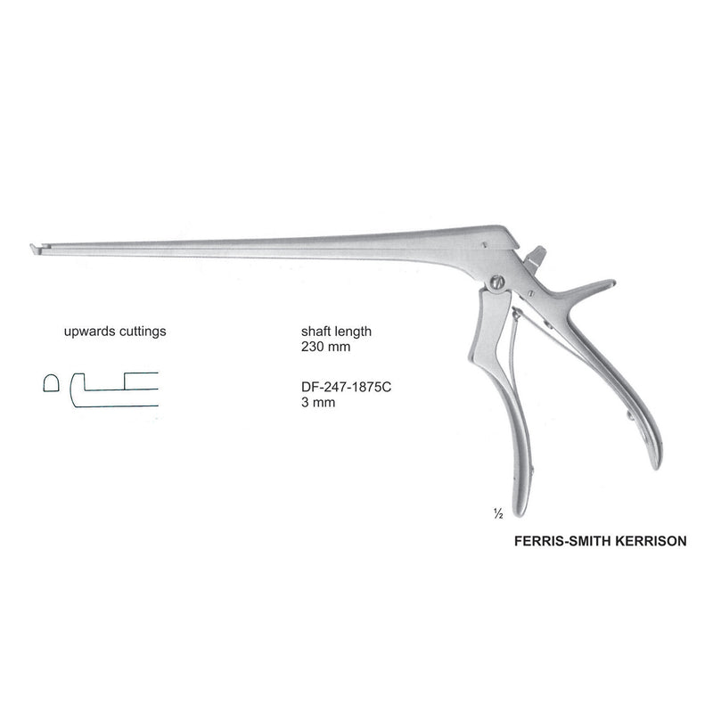 Ferris Smith Kerrison Laminectomy Punches 3mm , Shaft Length 230mm , Upward; Open Up (DF-247-1875C) by Dr. Frigz