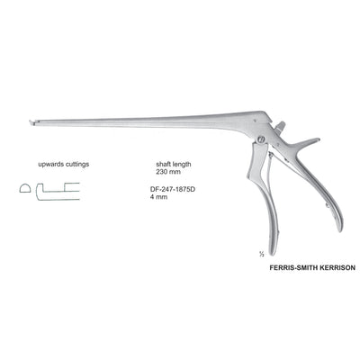 Ferris Smith Kerrison Laminectomy Punches 4mm , Shaft Length 230mm , Upward; Open Up (DF-247-1875D) by Dr. Frigz