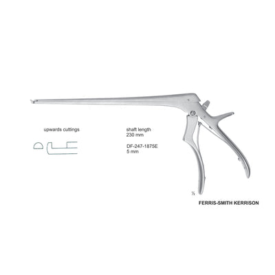 Ferris Smith Kerrison Laminectomy Punches 5mm , Shaft Length 230mm , Upward; Open Up (DF-247-1875E) by Dr. Frigz
