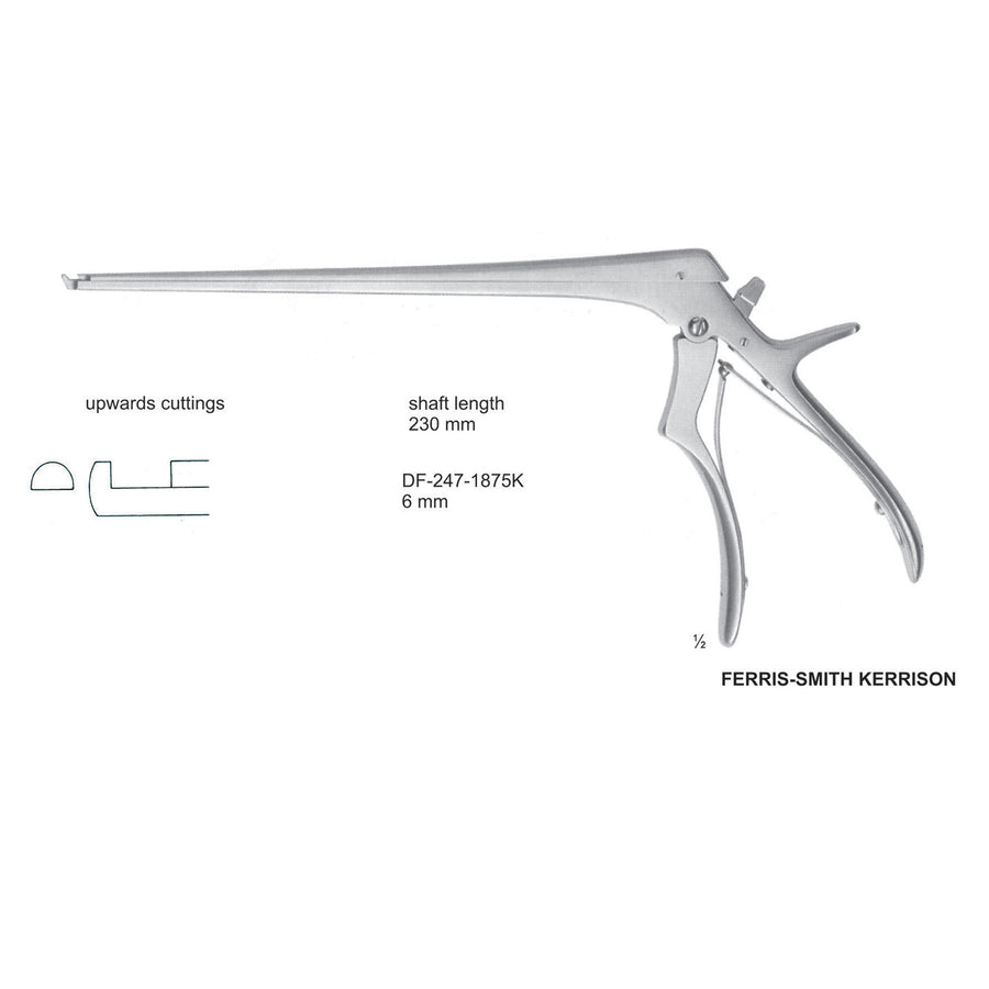 Ferris Smith Kerrison Laminectomy Punches 6mm , Shaft Length 230mm , Upward; Open Up (DF-247-1875K) by Dr. Frigz