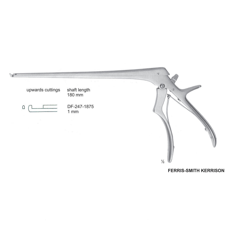Ferris Smith Kerrison Laminectomy Punches 1mm , Shaft Length 180mm , Upward; Open Up (DF-247-1875) by Dr. Frigz