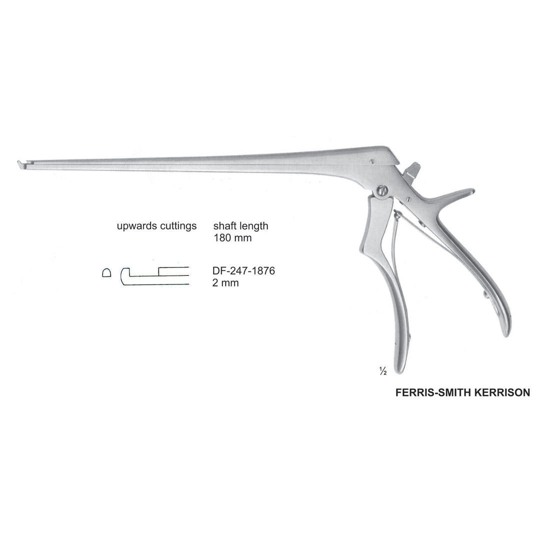 Ferris Smith Kerrison Laminectomy Punches 2mm , Shaft Length 180mm , Upward; Open Up (DF-247-1876) by Dr. Frigz