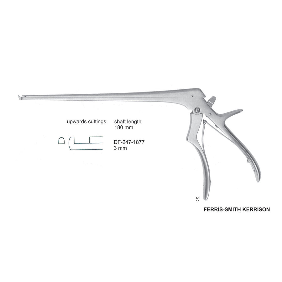 Ferris Smith Kerrison Laminectomy Punches 3mm , Shaft Length 180mm , Upward; Open Up (DF-247-1877) by Dr. Frigz