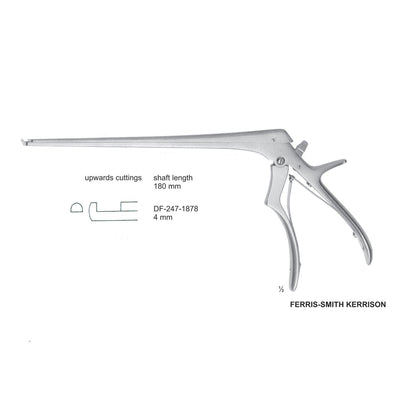 Ferris Smith Kerrison Laminectomy Punches 4mm , Shaft Length 180mm , Upward; Open Up (DF-247-1878) by Dr. Frigz
